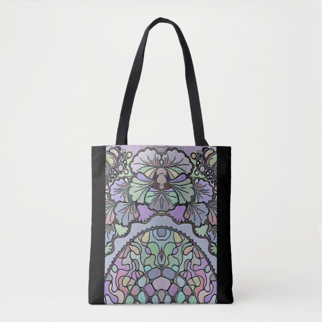 Blumenmosaik-Muster für abstrakte lila Pansy-Mosai Tasche (Vorderseite)