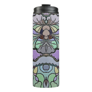 Blumenmosaik-Muster für abstrakte lila Pansy-Mosai Thermosbecher