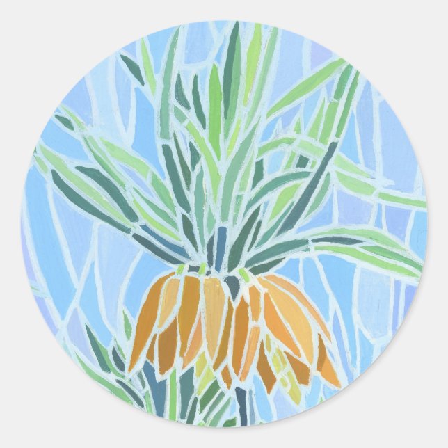 Blumenmosaikdesign Runder Aufkleber (Vorderseite)