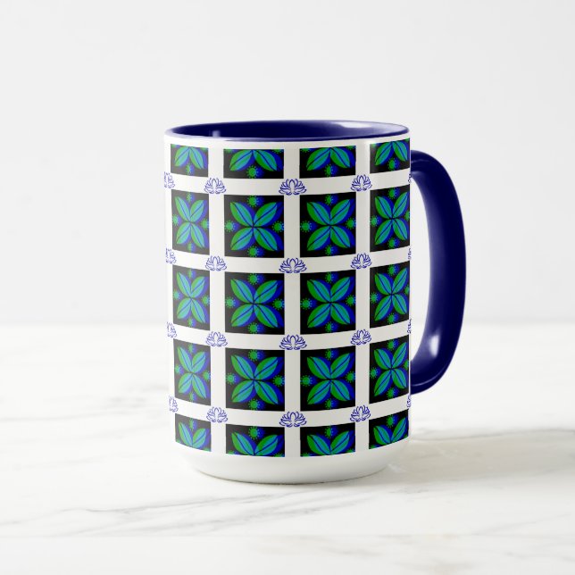 Blumenmotif-Kaffee Tasse (VorderseiteRechts)