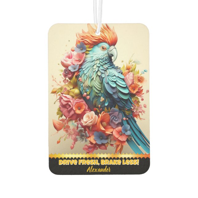 Blumenmotiv-Friseur, lebhafter Duft Autolufterfrischer (Rückseite)