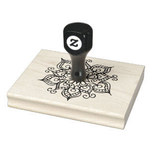 Blumenmotiv, handgezogener Kautschuk, Briefmarke 4 Gummistempel