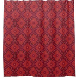 Blumenmotiv "Rote Blume", böhmisches Muster Duschvorhang