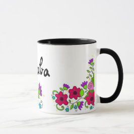 Blumenmotiv-Ukrainer-Volkskunst Tasse