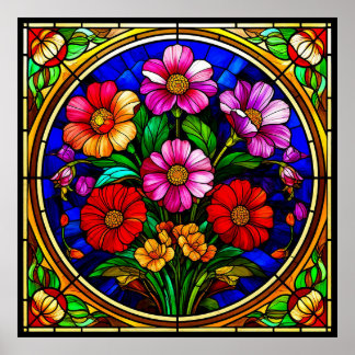 Blumenmotiv und lebendige Blume Poster