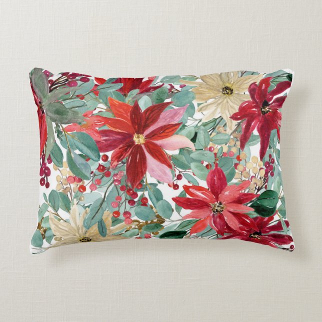 Blumenmotive für die Weihnachtszeit Dekokissen (Vorderseite)