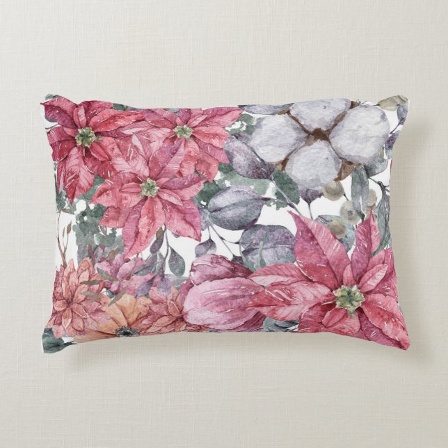 Blumenmotive für die Weihnachtszeit Dekokissen (Vorderseite)