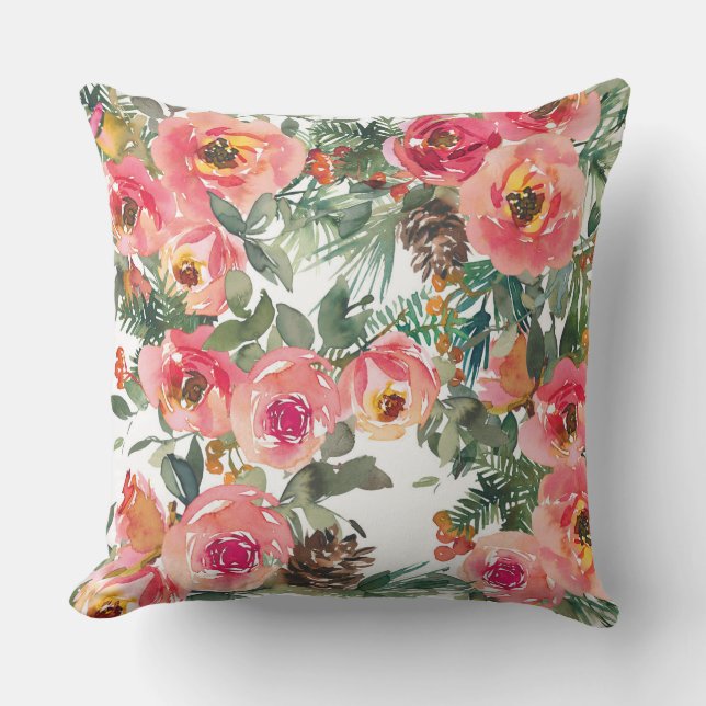 Blumenmotive für die Weihnachtszeit Kissen (Vorderseite)