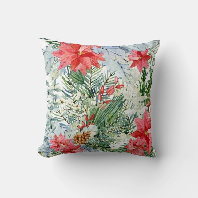 Blumenmotive für die Weihnachtszeit Kissen (Vorderseite)