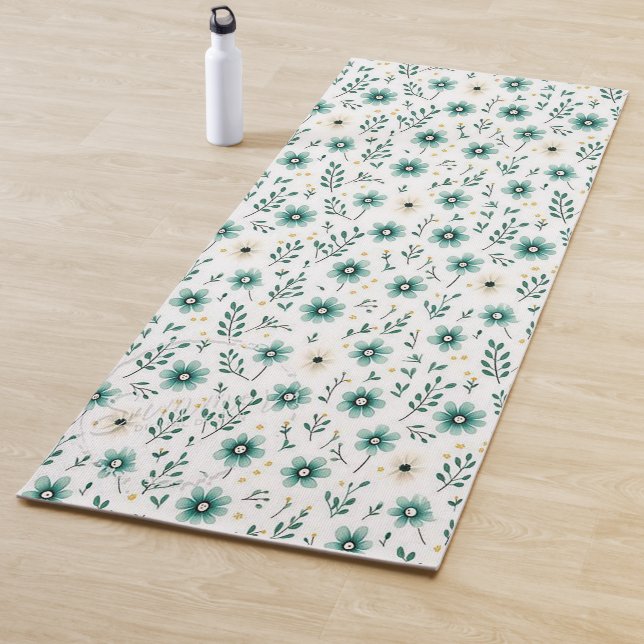 Blumenmotive: Green Floral Yoga Mat Yogamatte (Beispiel)