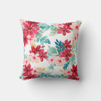Blumenmotive in Wasserfarben Kissen