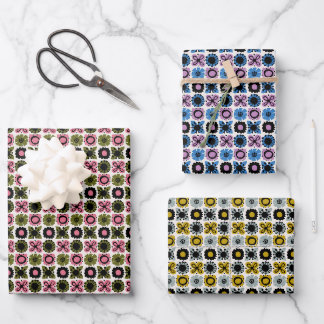 Blumenmotive - Papierblatt für Farbenverpackungen Geschenkpapier Set