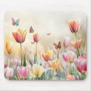 Blumenmousepad mit Schmetterlingen Mousepad