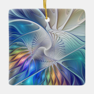 Blumenmuseum Fraktal Kunst, bunte Abstrakte Blume Keramikornament