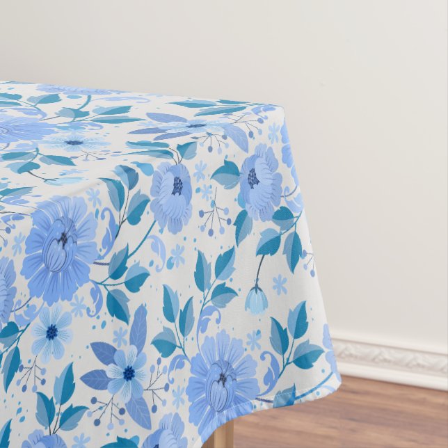 Blumenmuster.06.FR. Lblue offwhite BG Tischdecke (Beispiel)