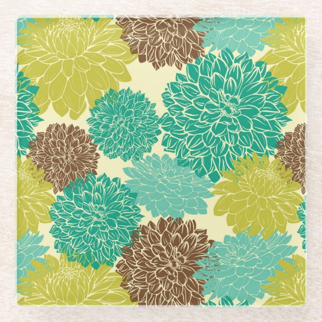 Blumenmuster 11 glasuntersetzer (Vorderseite)