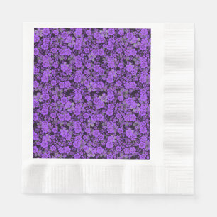 Blumenmuster 15.Lila.b Schwarze BG Serviette