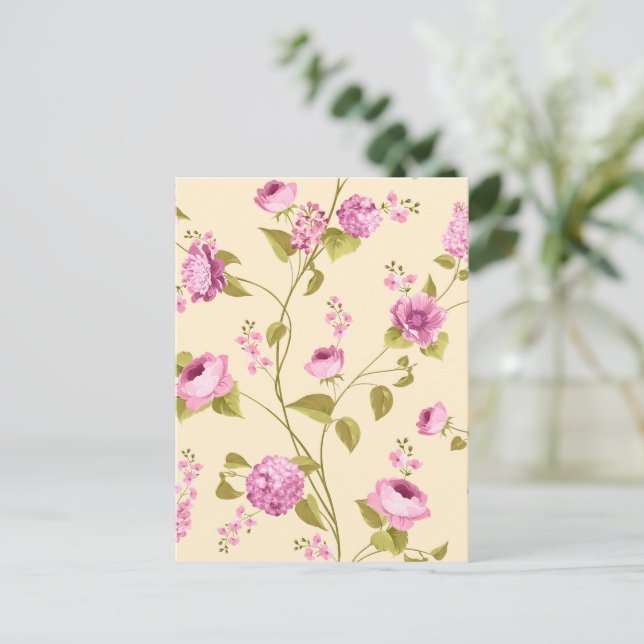 Blumenmuster 16 postkarte (Stehend Vorderseite)