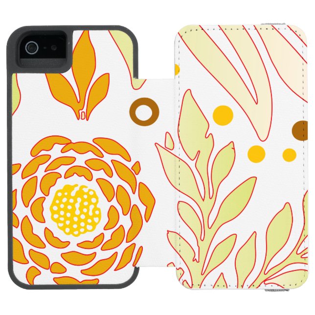 Blumenmuster 19 incipio iPhone Geldbeutel-Hülle (Folio Geöffnet)