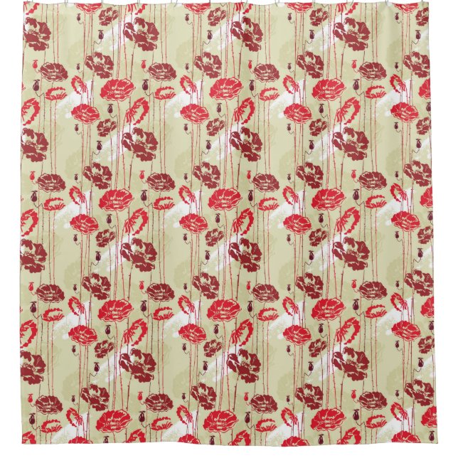 Blumenmuster 2 der abstrakten Eleganz Duschvorhang (Vorderseite)