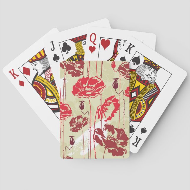 Blumenmuster 2 der abstrakten Eleganz Spielkarten (Rückseite)