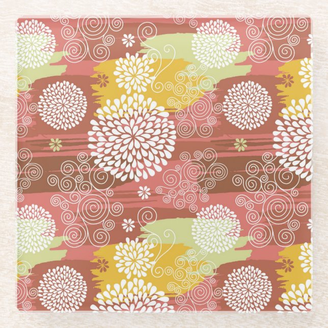 Blumenmuster 2 glasuntersetzer (Vorderseite)