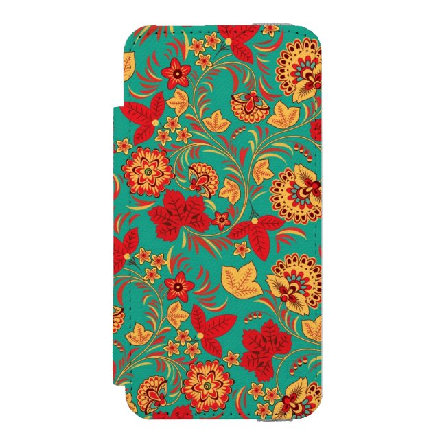 Blumenmuster 2 incipio iPhone Geldbeutel-Hülle (Folio Vorderseite)