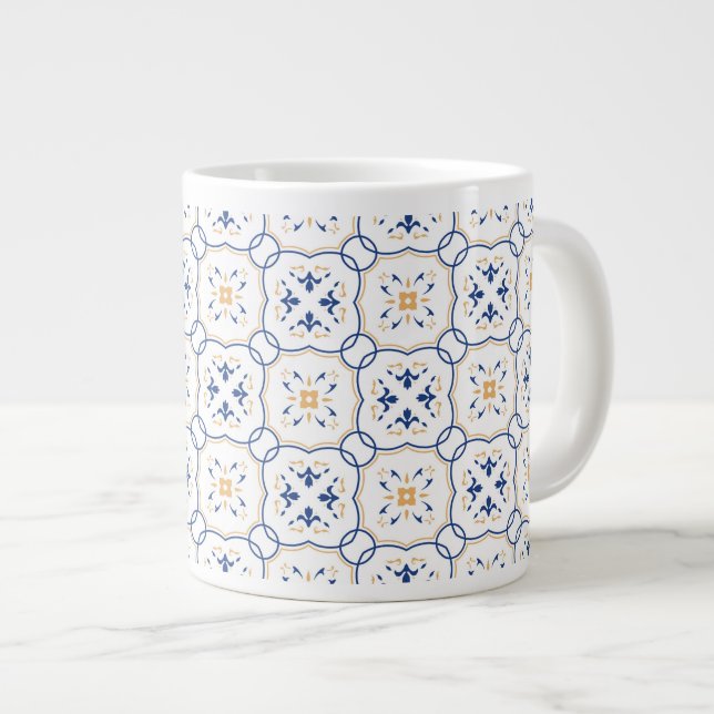 Blumenmuster 2 Jumbo-Tasse (Vorderseite Rechts)