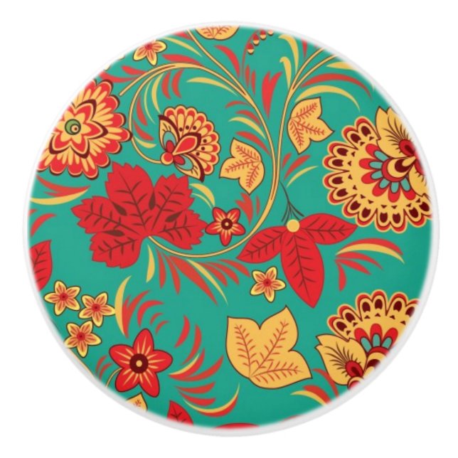 Blumenmuster 2 keramikknauf (Vorderseite)