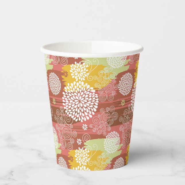 Blumenmuster 2 pappbecher (Links)