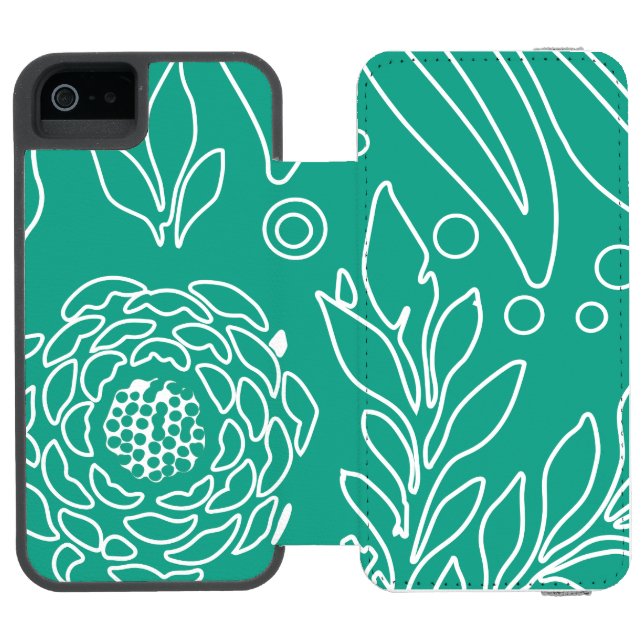 Blumenmuster 34 incipio iPhone Geldbeutel-Hülle (Folio Geöffnet)