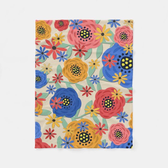 Blumenmuster 3618 fleecedecke (Vorderseite)