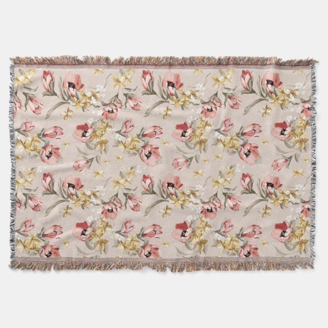 Blumenmuster 3 der abstrakten Eleganz Decke (Vorderseite)