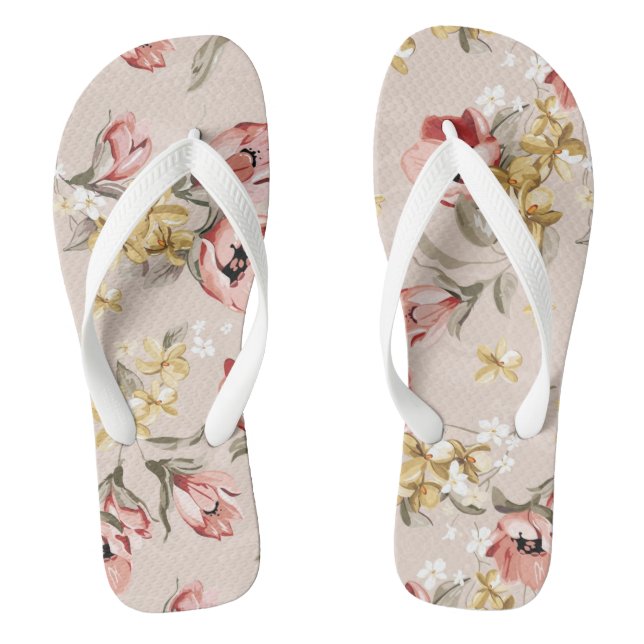 Blumenmuster 3 der abstrakten Eleganz Flip Flops (Fußbett)