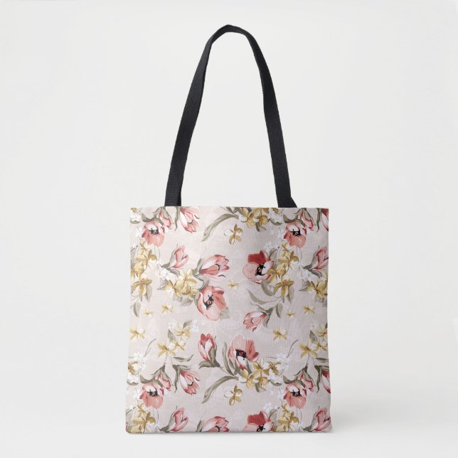 Blumenmuster 3 der abstrakten Eleganz Tasche (Vorderseite)