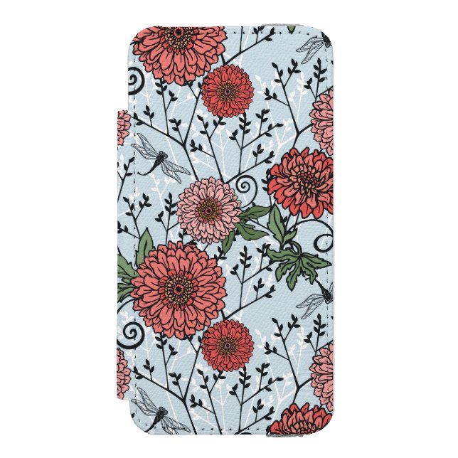 Blumenmuster 3 incipio iPhone Geldbeutel-Hülle (Folio Vorderseite)