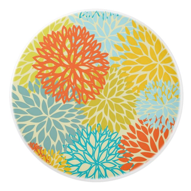 Blumenmuster 3 keramikknauf (Vorderseite)