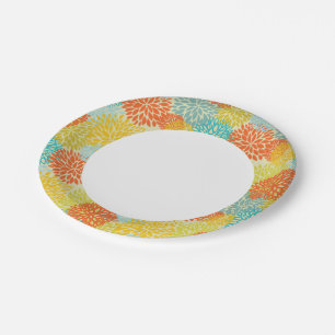 Blumenmuster 3 pappteller