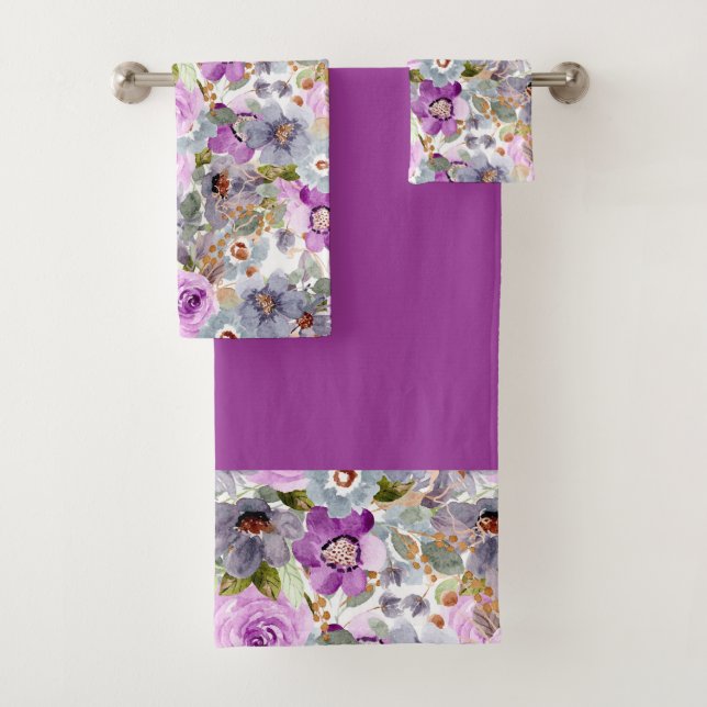 Blumenmuster 3 Ringblende Badhandtuch Set (Insitu)