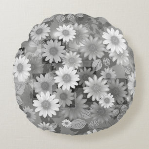 Blumenmuster 3 rundes kissen