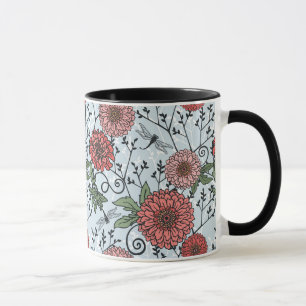 Blumenmuster 3 tasse