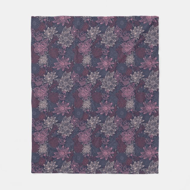 Blumenmuster 4 2 fleecedecke (Vorderseite)