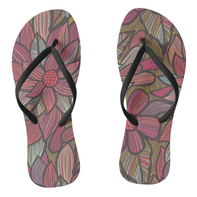 Blumenmuster 4 2 flip flops (Fußbett)
