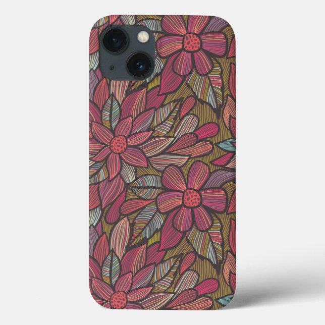 Blumenmuster 4 3 Case-Mate iPhone hülle (Rückseite)
