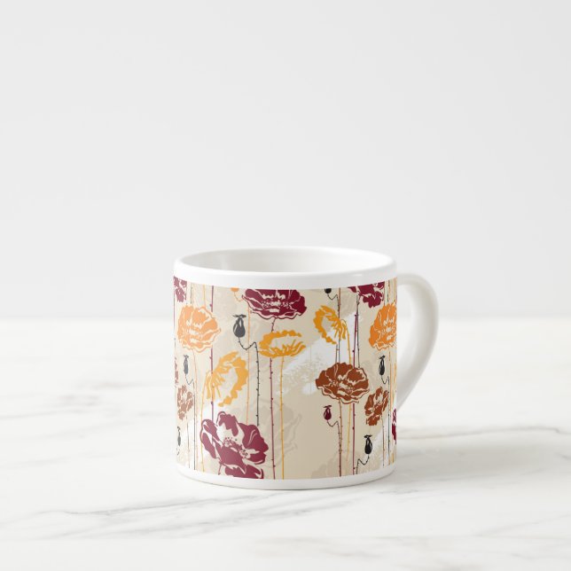 Blumenmuster 4 der abstrakten Eleganz Espressotasse (Vorderseite Rechts)