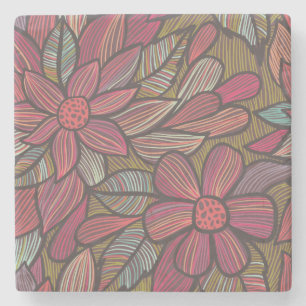 Blumenmuster 4 steinuntersetzer