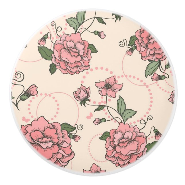 Blumenmuster 5 2 keramikknauf (Vorderseite)