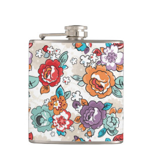 Blumenmuster 5 der abstrakten Eleganz Flachmann