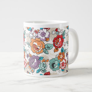 Blumenmuster 5 der abstrakten Eleganz Jumbo-Tasse