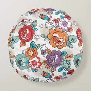 Blumenmuster 5 der abstrakten Eleganz Rundes Kissen